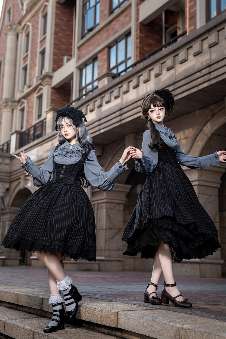 Enchanted Dreamland Lapel Collar Long Sleeve Ruffled Lace Fitted Elegant Lolita Blouse in Six Colors