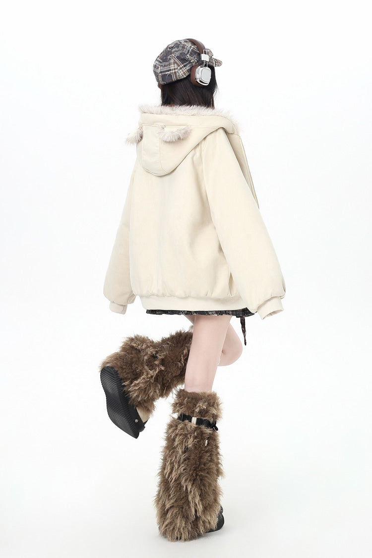 First Generation Cute Printed Cat-Ear Hooded Zip-Up Sweet Lolita Jacket in Two Colors