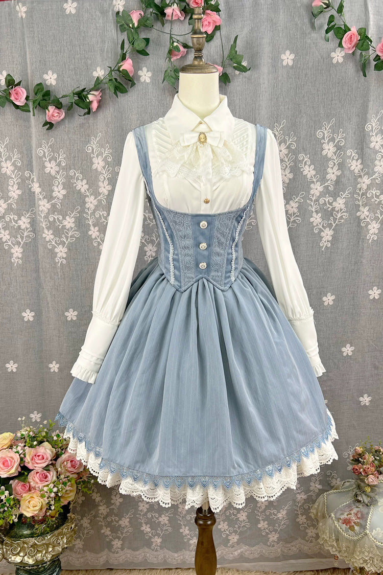 Dreamlike Realm Sleeveless Printed Ruffled Embroidered Corset Elegant Sweet Lolita JSK Dress