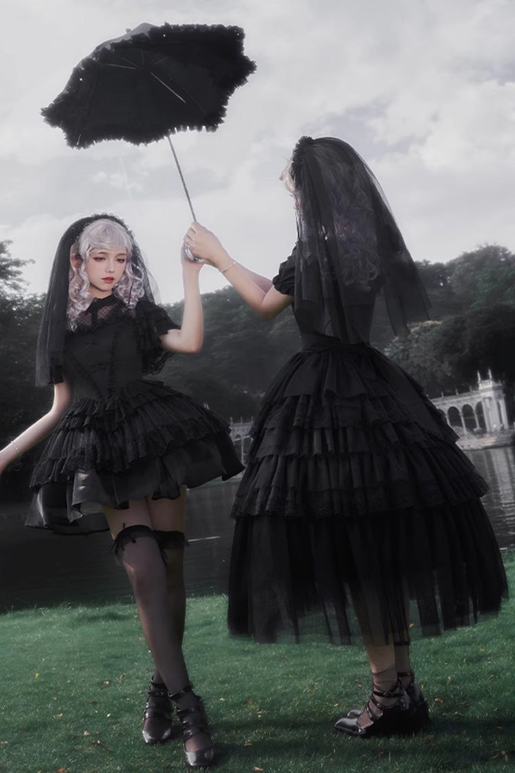 Gothic Lolita Drawstring JSK with Ruffle Details