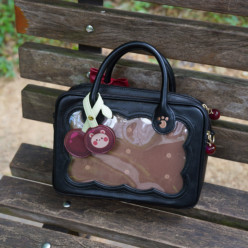Cute Bow Cherry Bear Cross Bag