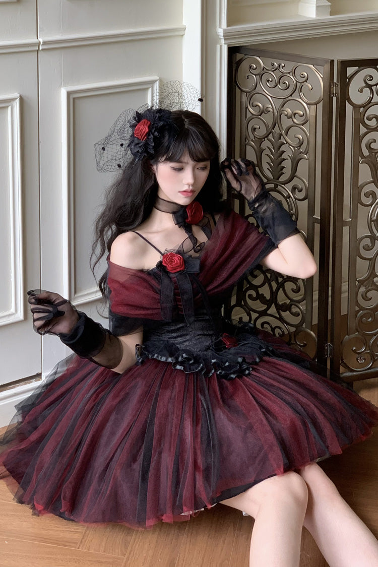 Off Shoulder Ruffled Gothic Lolita Dress