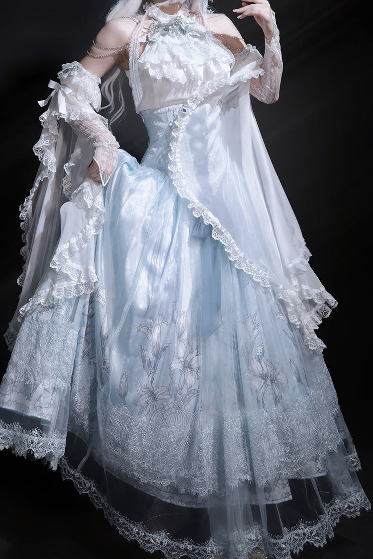 Snow Lily Hanayome Embroidery Skirt Set