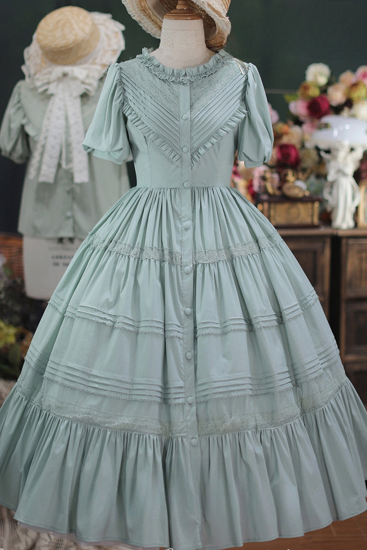 Elegant Round Neck Short-Sleeved Ruffled Sweet Lolita Dress