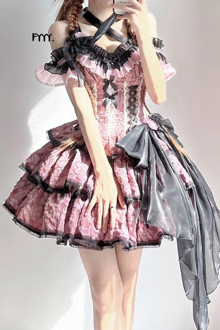 Pink Medea Kiss Gothic JSK Tiered Gown