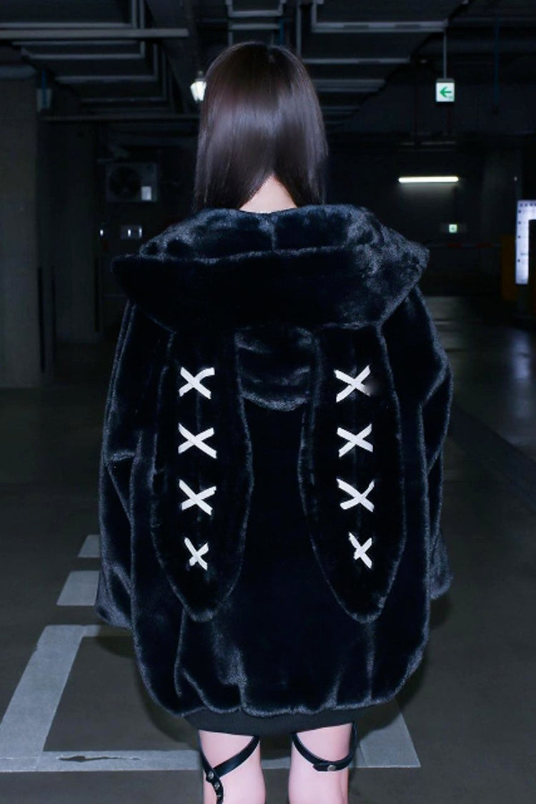 Hooded Punk Coat with Rabbit Ears
