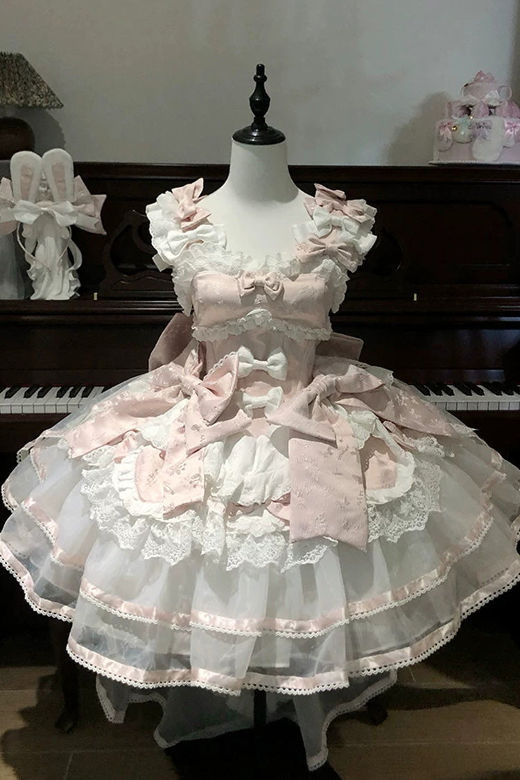 Velvet Rabbit JSK Set with Ruffled Straps & Bow Accents