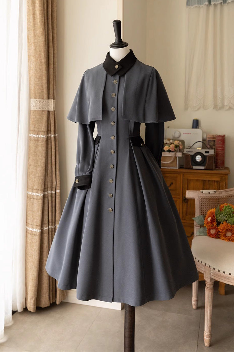 Classic Vintage Long-Sleeve Cardigan Coat in 3 Shades - Cedar Forest