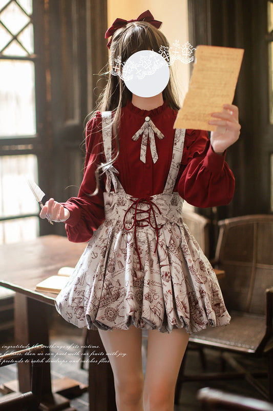 Elise Print Lace-Up Sweet Skirt