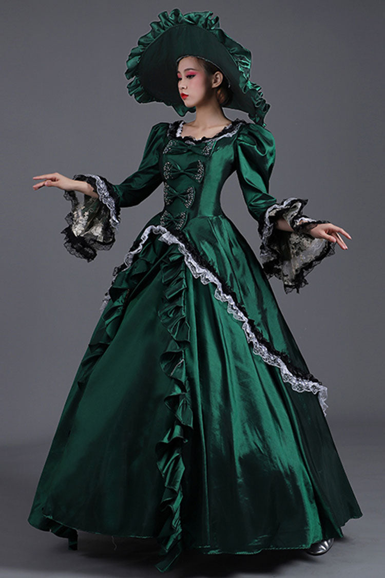 Victorian Prom Dress with Trumpet Sleeves and Bowknot - High Waist