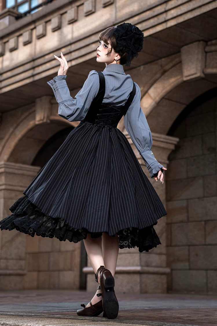 Dreamlike Realm Sleeveless Printed Ruffled Embroidered Corset Elegant Sweet Lolita JSK Dress