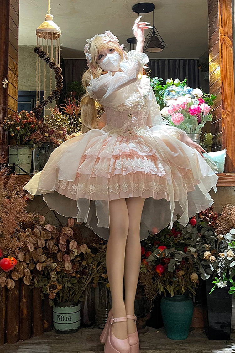 Sleeveless Sweet Ballet Lolita JSK Dress with Bow and Lace