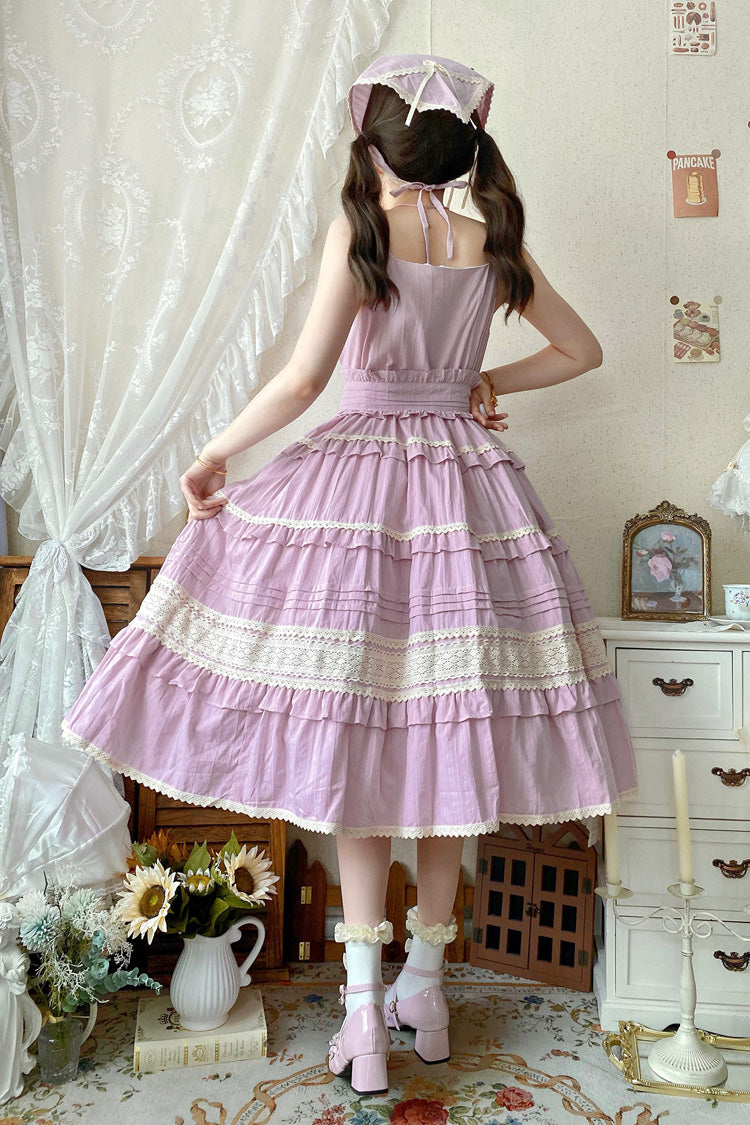 Summer Flower Tea Ruffle Bow Lace Sweet Lolita Jsk Dress 6 Colors