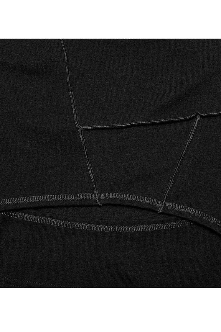 Stretch Punk T-Shirt with Chain Cutout and Turtleneck