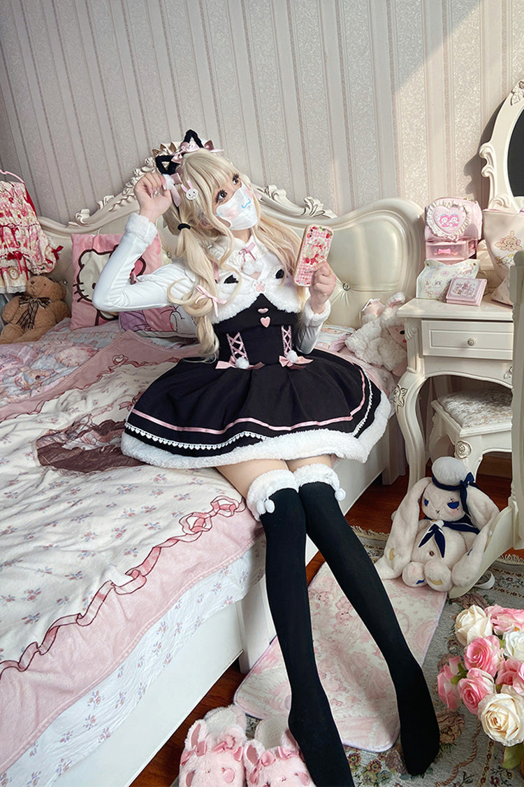 Star Meow Double Bowknot Sweet Lolita Jumper Dress