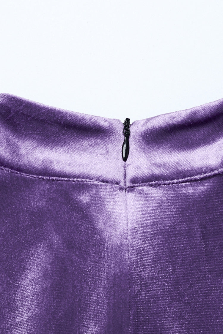 Purple Gradient Long Sleeve Gothic Dress