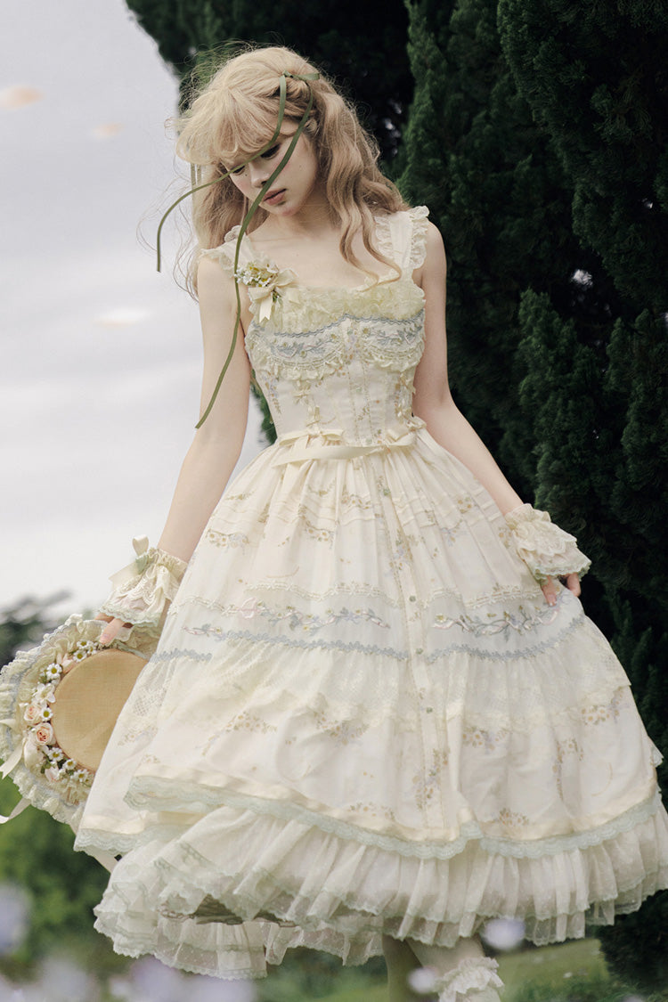 Princess Lolita JSK Dress with Lace and Embroidery