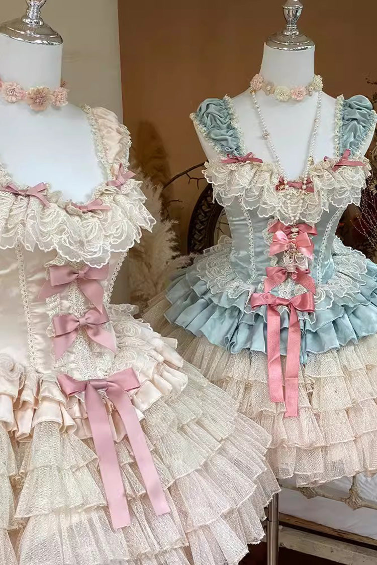 Ballet Style Multi-Layer Dress with Ruffles - Romantic