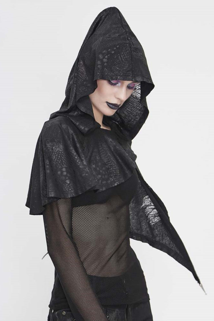 Umbra Vintage Knit Hooded Gothic Shawl for Women