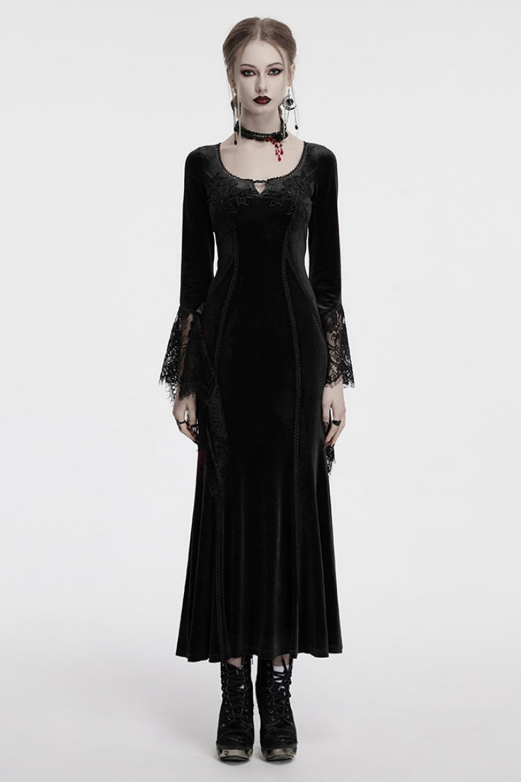 Floral Embroidered Lace Gothic Gown