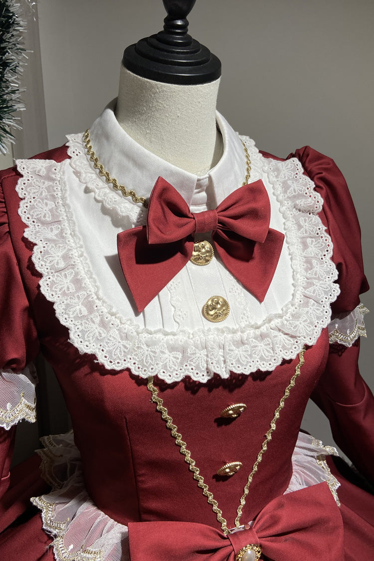 Long Sleeves Ruffled Bow Sweet Lolita Dress - Miss Flando of the New Year