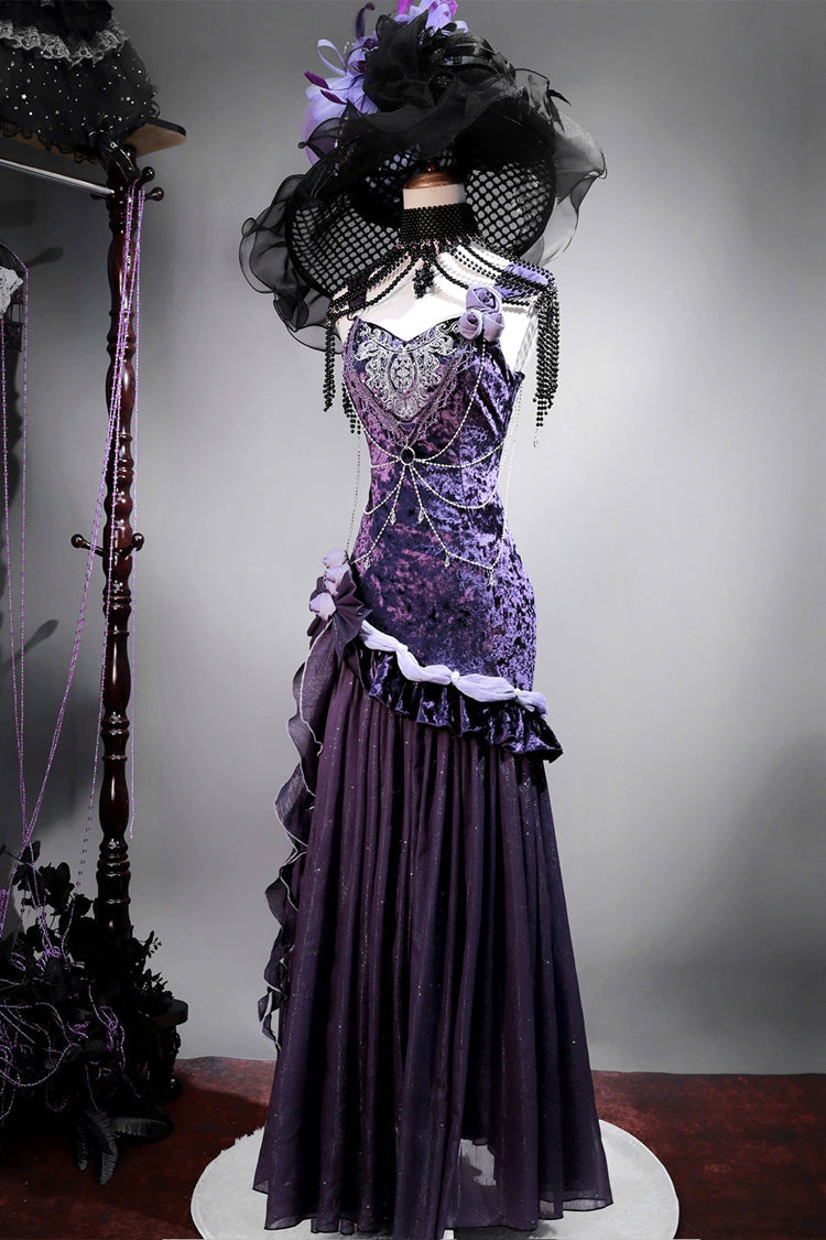 Purple Embroidery Lace Vintage Elegant Lolita JSK Dress