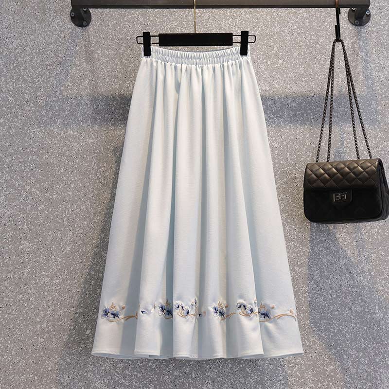 Floral Bow Long Sleeve Vintage Top Skirt Set