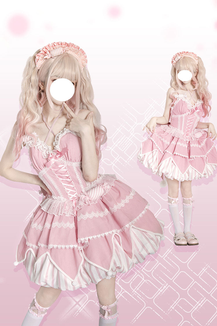 Sweetheart Gummies Sweet Lolita Sleeveless Multi-Layer Bowknot Jsk Dress 3 Colors