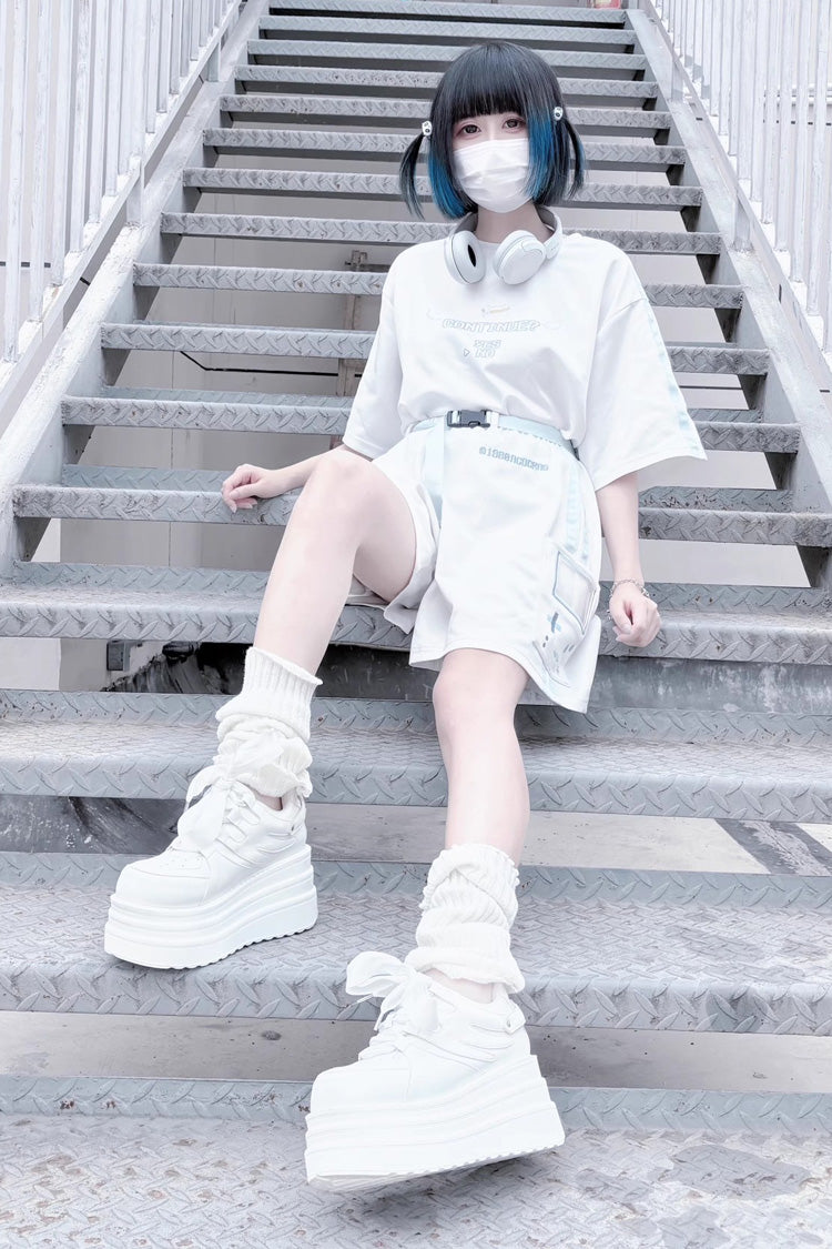 Lace-Up Sweet Jirai Kei Platform Shoes - 2 Shades