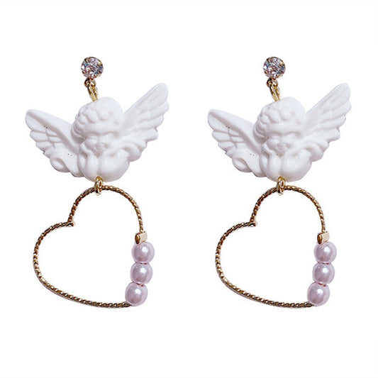Angel Heart Pearl Earrings