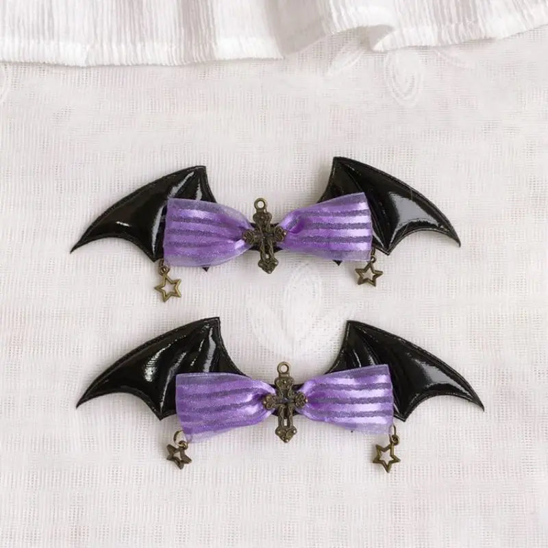 Kawaii Aesthetic Y2K Cute Fairy Batty Kitty Purple and Black Accessories ON1516 spreepickyshop