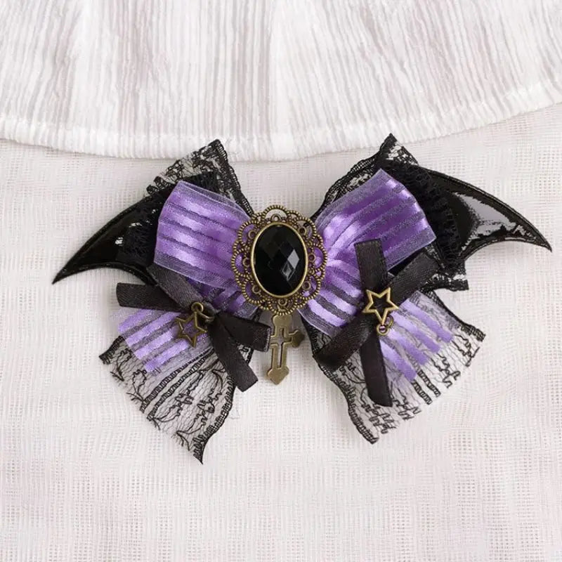 Kawaii Aesthetic Y2K Cute Fairy Batty Kitty Purple and Black Accessories ON1516 spreepickyshop