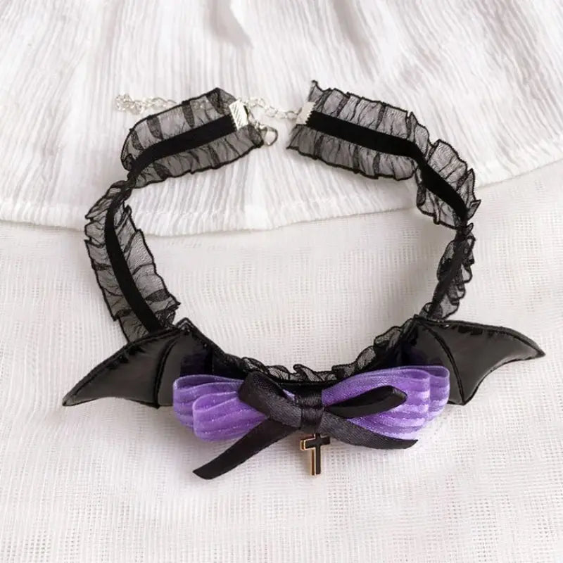 Kawaii Aesthetic Y2K Cute Fairy Batty Kitty Purple and Black Accessories ON1516 spreepickyshop