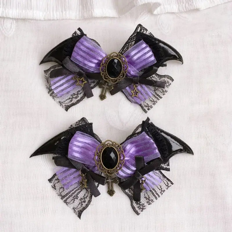 Kawaii Aesthetic Y2K Cute Fairy Batty Kitty Purple and Black Accessories ON1516 spreepickyshop