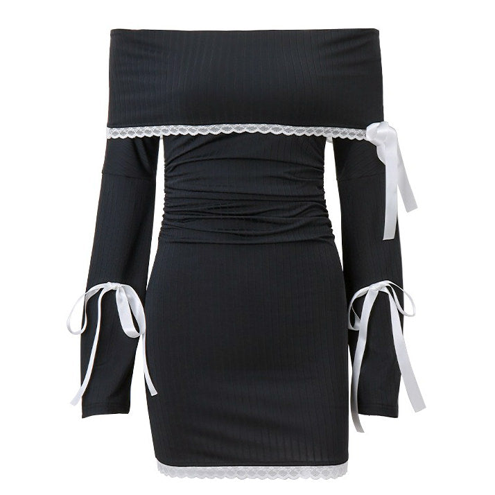 Vintage Maid Off-Shoulder Dress