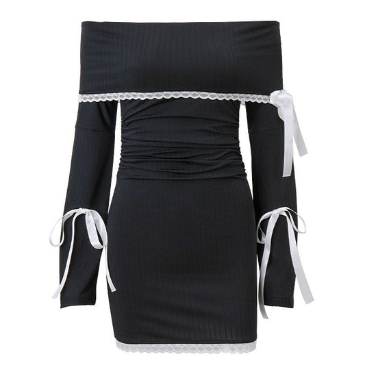 Vintage Maid Off-Shoulder Dress