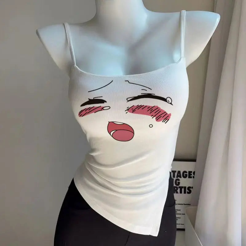 Kawaii Aesthetic Y2K Cute Fairy Bling Eyes Crop Top spreepickyshop