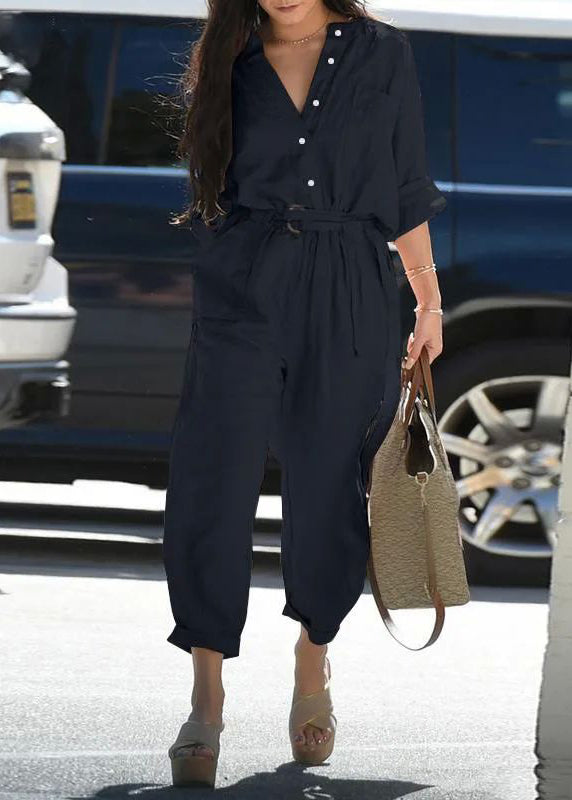 Collar Fall Pink Pockets Pan Bohemian Jumpsuit Tunic Peter