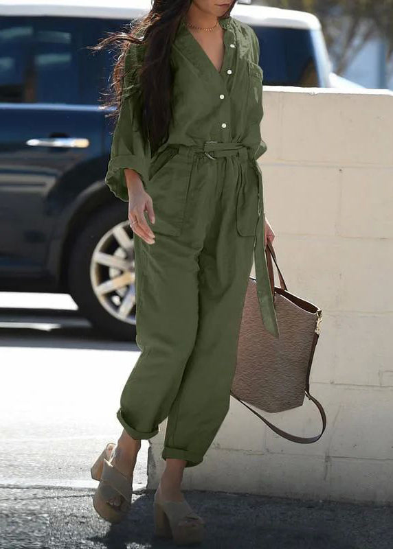 Collar Fall Pink Pockets Pan Bohemian Jumpsuit Tunic Peter