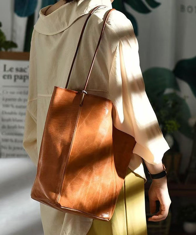 Capacity Large Bag Boho Green Leather Bucket