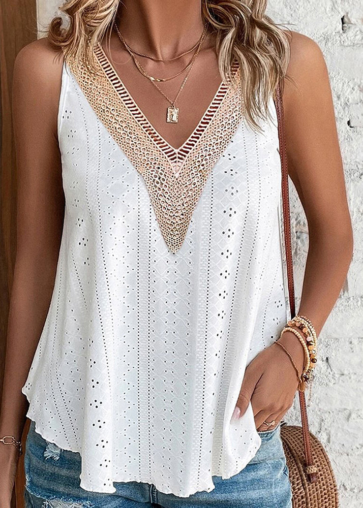 Tanks Boho Out Summer Hollow Green Patchwork