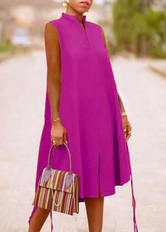 Stand Boho Maxi Print Collar Summer Green Dresses