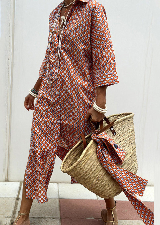 Shirts Striped Sleeve Long Open Bracelet Side Blue Patchwork Casual Dress