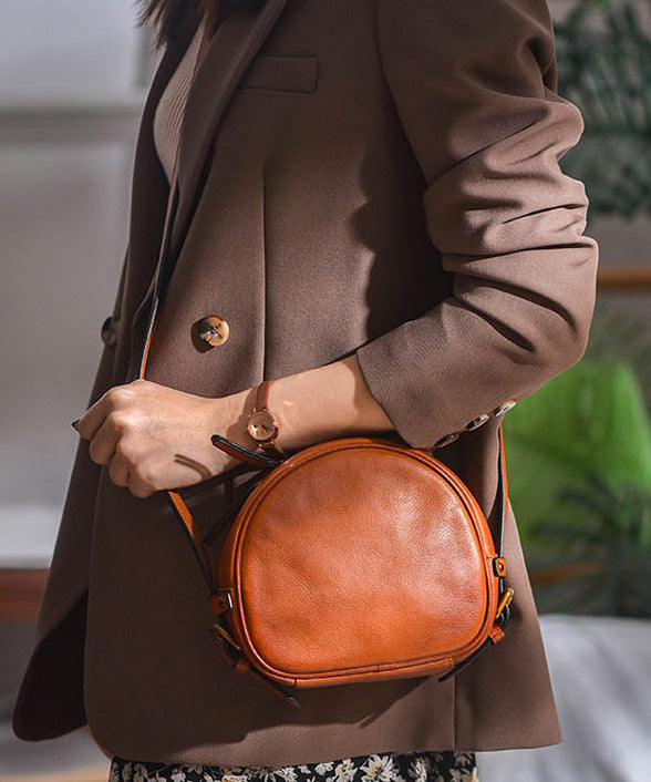 CrossBody Durable Bag Solid Leather Casual Round