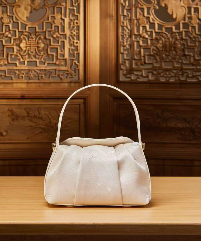 Chinese Tote Style Bag Beige Versatile Jacquard