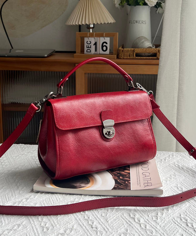 Classy Messenger Solid Durable Bag Versatile Orange Leather