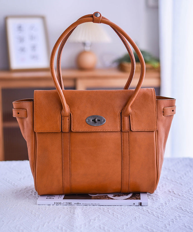 Classy Bags Shoulder Yellow Durable Leather Solid