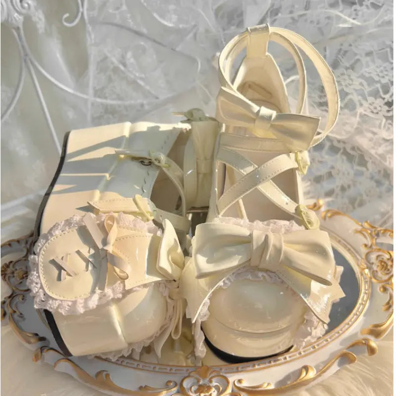 Kawaii Aesthetic Y2K Cute Fairy Coquette Bunny Ears Pretty Shoes ON1522 spreepickyshop