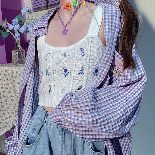 Floral Knit Tank Top