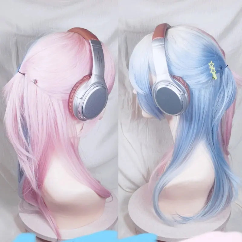 Kawaii Aesthetic Y2K Cute Fairy Cotton Candy Pink Blue Wig ON1280 spreepickyshop